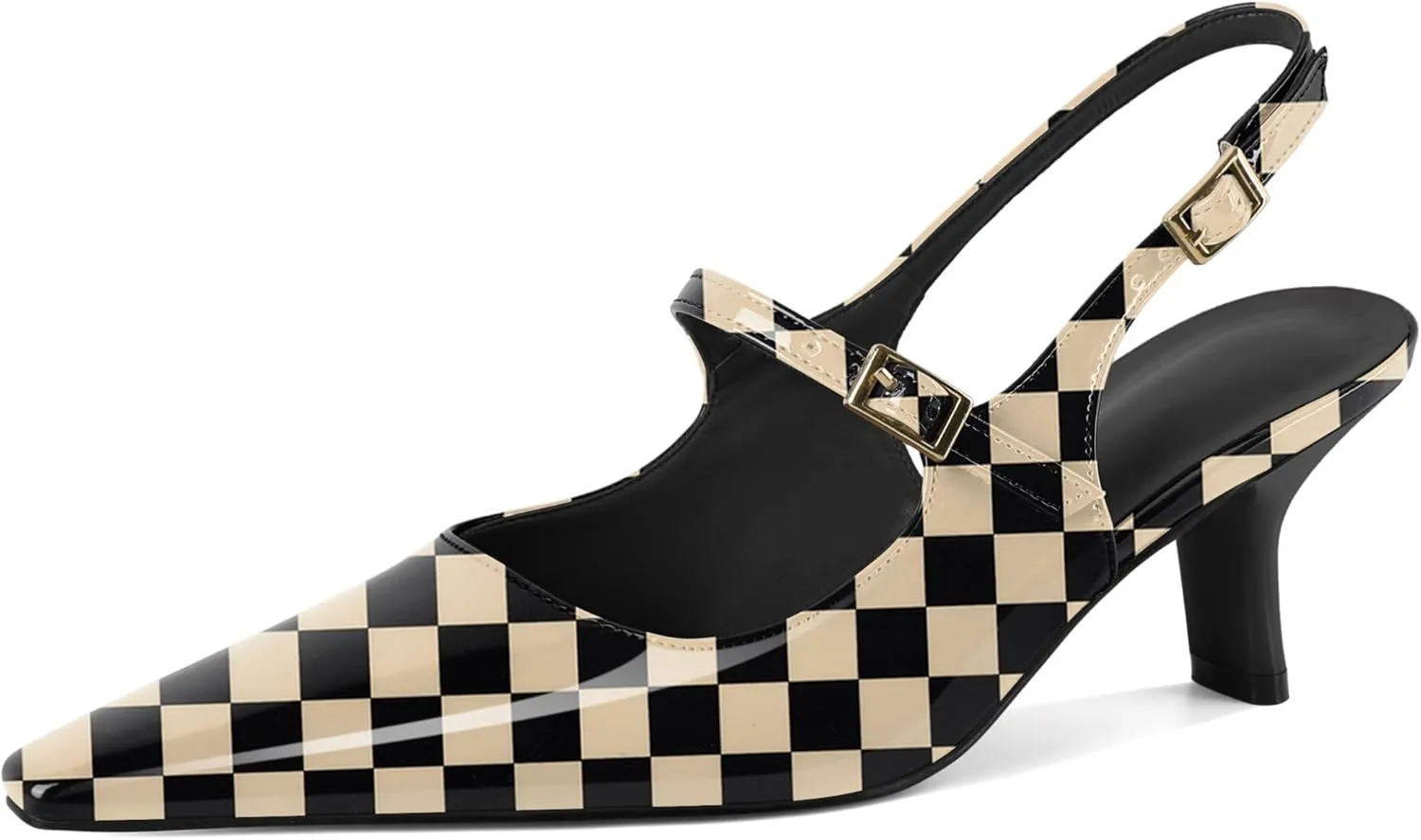 Zamikoo Slingback Heels for Women Pointed Toe Block Low Heel Pumps Shoes 2.5 Inches