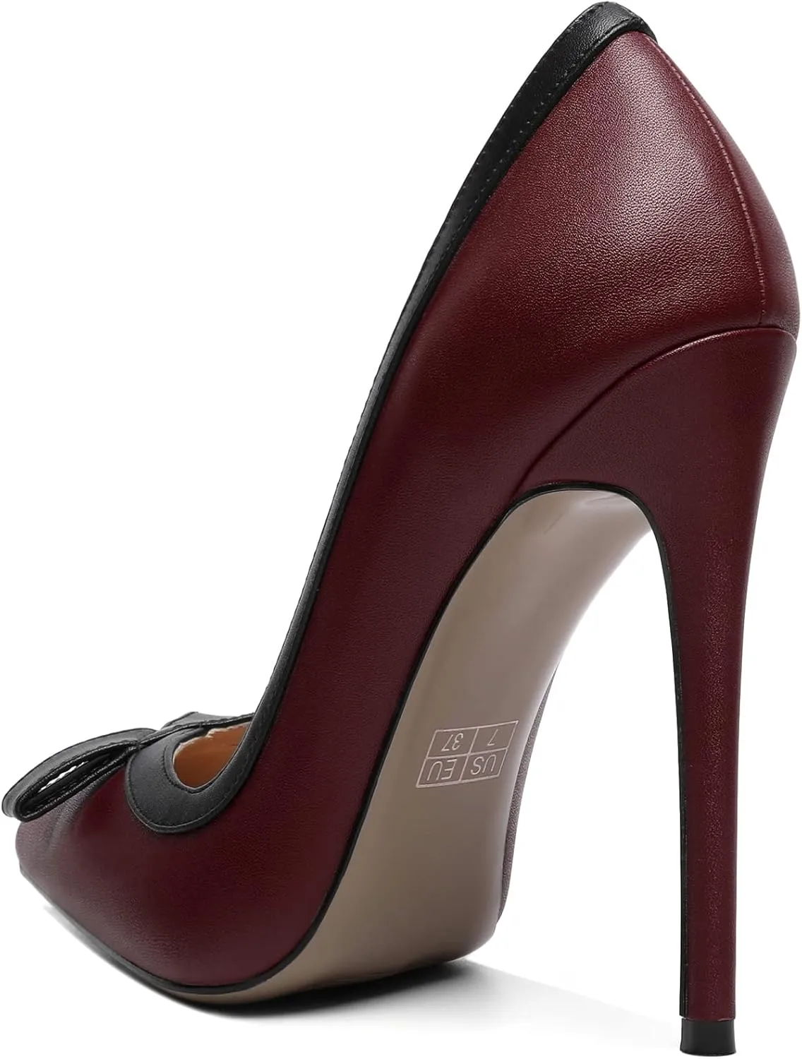 Zamikoo Women's Pointed Toe Slip On High Heel Pumps, Stiletto Heels with Bow, Classic Pumps Shoes for Casual Dress Office Wedding 4.7 Inch Suede Heels