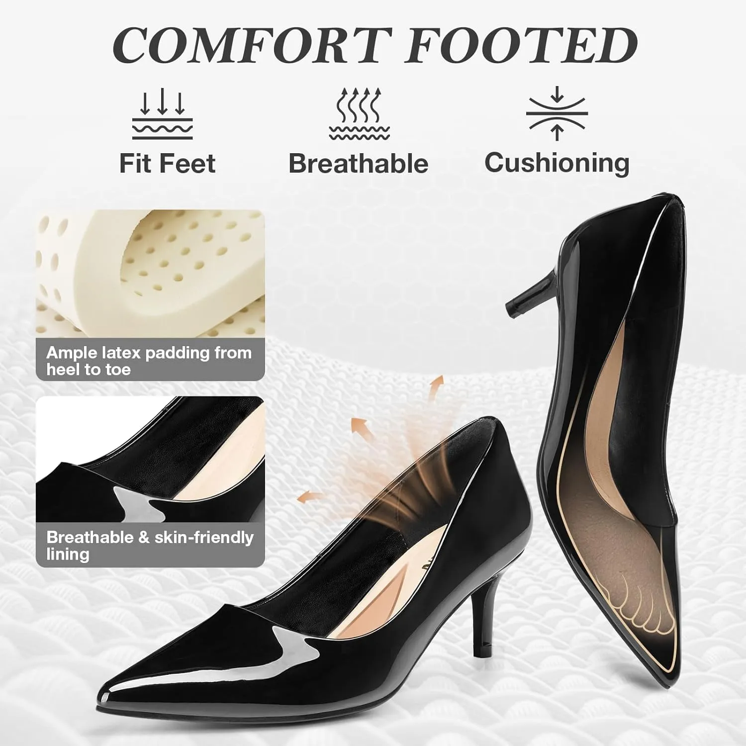 ZURIN Women's Pointed Toe Comfortable Stiletto Heels Closed Toe Dress Pumps Shoes for Wedding Work Office Business